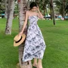 Casual Dresses Summer Off the Shoulder Backless Beach Long Dress Women Axless Sleeveless Floral Elegant Sexy Evening Party