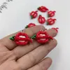 Charms 10pcs European Sexy Chili Lips Resin For Jewelry Making Findings Cute Earring Keychain Small Pendants DIY Flatback