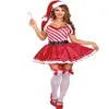 Sexy Lady Santa's Candy Cane Kostuum Vrouwen Kerst Zoete Fancy Dress175c