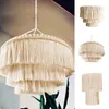 Geweven hangend tapijt Boheems macrame kwastje lampenkap Boho hangende lichtafdekking Noordse woonkamer lampenkap Home Decor 240115