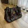 Vivianeism Westwoodism Bag Empress Dowager Bag Bag Middle Acded Dequered Underarm Bag Bag House Saturn Bowling Bag Clw1