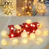 Strängar 3m 20 LED Rose String Lights Battery Operated Flower Garland Fairy Valentine Wedding Party Decoration Christmas