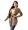 V-Neck Sweater Women's Autumn striped fashion Long Sleeve Women High End Jacquard Cardigan luxury knitting Sweaters knit Coats