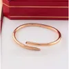 Designer Titanium Steel Nail Bangle Bracelet Diamond Screw Cuff Bracelets Women Men Brand Jewelry for Wedding Party Gift Top Quality