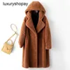 Maxmaras Coat orsacchiotto da donna in cashmere cappotti in lana inverno 2024 pelliccia in pile di cammello con cappuccio con cappuccio a medio lunghezza CO