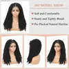 Synthetic Wigs KALYSS 20 Triangle Knotless Butterfly Shoulder Length Full Double Lace Twist Locs Hair Wigswith Baby Hair Q240115