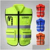 Vêtements de moto haute visibilité gilet de sécurité réfléchissant personnalisé personnalisé vêtements de travail de cyclisme de nuit pour les travailleurs de la construction Ot2Lc