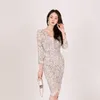 Casual Dresses 2024 Spring Korean Edition Temperament Lace Dress Women Crochet Flower Hollow Out Pencil Vestidos Office