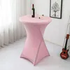 Cocktail Table Cloth Wedding Cover Spandex Round High Bar Lycra Birthday Party Show el Decoration Four Legs Round Base 240113