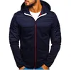 Neue Casual Zipper Kapuze Patchwork Modische Hoodie Jacke Herren Color Blocking Cardigan