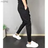 Pantaloni da uomo alla moda coreani solidi jogger da uomo di alta qualità primavera e autunno mirati da uomo slim fit recenti pantaloni casual da uomo Wstring nero / grigio S-5XLHOT YQ240115