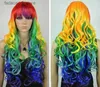 Synthetic Wigs New Ladies Wig Long Multi-colour Curly Women's Cosplay Party Hair Wig Q240115