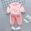 Spring Autumn Baby Girl Clothes Children Casual Jacket Pants 2PcsSets Toddler Sports Costume Infant Outfits Kids Tracksuits 240113