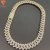 Populaire 18mm Vergulde Ketting d Vvs Moissanite Diamond High-end Luxe Diamond Cubaanse Link Chain voor Mannen