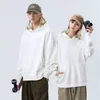 Herren-Kapuzenpullover, Sweatshirts, Yoga-Outfits, Al-Kapuzenpullover, schwerer Double Take, übergroßer, warmer Fleece-City-Sweatpullover, silberfarben auf der Brust, locker