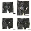 Underpants Y Men Plus Size Erotic Jockstrap Bandage Faux Leather Panties Hollow Out Open Crotch Shiny Clubwear Gay Wear Drop Delivery Otdlg