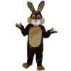 Halloween Costume de mascotte de lapin marron personnage de dessin animé tenues costume déguisement pour hommes femmes fête de carnaval de Noël en plein air Ou275m