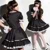 Shanghai Story Japanese Sweet Maid Dress Cosplay Maid Costume cute Lolita Apron Dress Set Service Costume Black209B