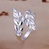 Cluster Rings 925 Silver For Women Lady Wedding Christmas Gift Color Leaves Ring Jewelry Noble Design Lovely