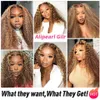 Synthetic Wigs AliPearl Ready Go Curly Wig P4/27 Highlight Brown Glueless 5x5 HD Transparent Lace Closure Wig Peruvian Human Hair Wig Pre-Cut Q240115