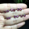 Stud Earrings Sterling Silver Natural Faceted Garnet Fashion Crystal Hypoallergenic For Women Christmas Gift 1pair