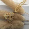 Collier d'amour avec logo Design pour femmes, accessoires en acier inoxydable, collier de feu en Zircon, bijoux cadeau 245l
