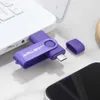 USB Flash-enheter Type-C USB PILPLE PURPLE USB Flash Drive 64 GB OTG Key Chain Pen Drive High Speed ​​Pendrive för mobiltelefon 32 GB gratis anpassning