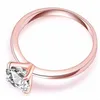 Bandringar Fade aldrig toppkvalitet 1.2CT Rose Gold Plated Large Cz Diamond Band Rings 4 Prong Bridal Wedding Ring for Women100 Q2 Drop Dhig6