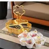 Teller Metall vier in einem Obstschale Eisen Kunst Vorspeisen KTV Wohnzimmer Nüsse Süßigkeiten Box tragbare modische Dekoration