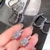 Xiy 0,80 CT suikerstijl vierkante vorm puur goud op maat Sparkle natuurlijke diamant VS hiphop Hie-oorbel