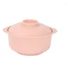 Bowls Creative Wheat Bowl Straw Tureens Cutlery Soup Pot Kitchen Cover Spoon Set Table Wholesale