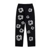 24ss USA Men's Classic Allover Flower Print Straight-Leg Jeans Trousers Pants for Autumn Straight Fit Casual Pants Stylish Floral 0116