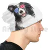 Berets Patriotic Border Collie Beanies Knit Hat 36 Print 4th Of July American Flag Sunglasses