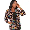 Abbigliamento etnico Moda africana Giubbotti bomber da donna Street Style Stampa colorata Cappotto corto casual da donna con colletto rovesciato nero