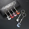 Keychains 30Pcs Men Womens Guitar Pink Blue Red Black Key Chain Charms For Bag Car Keyring Accessories Gift