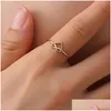 Band Rings Korean Fashion Heart Shape Open Wedding Ring Cross Hollow Out Knot Rings For Women Girl Bride Couples Valentines Gift 325 Dhxee