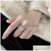 Wedding Rings Sparkling Luxury Wedding Jewelry Sier Marquise Cut Moissanite Diamond Party Women Leaf Band Ring Gift 3062 Q2 Drop Deli Dhulu