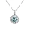 JoyceJelly S925 argent Sterling 1/2/3/4/5/10 D couleur diamant collier femmes pendentif rond chaîne pour mariage 240115