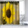 Shower Curtains Custom Sunflowers Curtain Polyester Fabric Printing Bathroom Waterproof With Hook 150X180cm 180x180cm