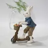 Andere evenementen Feestartikelen Paardrijden Konijntje Paar Ornamenten Lente Pasen Decoratie Micro Landschap Beeldje Hars Miniatuur Fee Tuindecoratie YQ240116