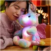 30Cm P Dolls Cute Glowing Small Elephant Children Accompany Doll Color Lamps Cloth Birthday Gift Drop Delivery Dh9X4