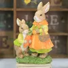 Other Event Party Supplies Easter Rabbit Bunny Ornaments Micro Landscape Figurine Resin Craft Miniature Fairy Garden Decoration Accessories YQ240116