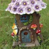 Decorazioni da giardino Luce solare da giardino Luce esterna per funghi Decorazione leggera Casa sull'albero da giardino Decorazione per luce notturna Decorazione creativa in resina Statua Artigianato YQ240116