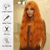 Long Curly Ginger Orange Synthetic Wigs with Long Bangs Deep Wave Wig for Black Women Cosplay Party Natural Hair Heat Resisitant 240116