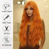 Perruques synthétiques longues bouclées gingembre orange avec longue frange perruque de vague profonde pour les femmes noires Cosplay Party cheveux naturels résistant à la chaleur 240116