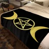 Triple Moon Witchcraft Mönster Flanell Throw Filt Hecate Goddess Lightweight Super Soft Worm Bed Living Room Soffa Vuxna barn 240116