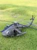 uh-60ユーティリティヘリコプターシミュレーションエクサイターダイキャスト玩具車両huayi 1 64合金ミリタリーモデルメタル飛行機キッズギフト240116