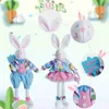 Autres fournitures de fête d'événement 48 cm poupée de lapin de Pâques panier de Pâques pendentifs suspendus de lapin 2024 décorations de fête de Pâques joyeuses pour la maison enfants faveur cadeaux YQ240116