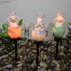 LAWN LAMPS Rabbit Solar Lawn Lamp Outdoor Lyssna inte på Ser inte Creative Landscape Decor Path Light Waterproof Garden Night Light YQ240116