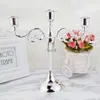 Candle Holders IMUWEN Silver/Gold/Bronze/Black 3-Arms Metal Pillar Candle Holders Candlestick Wedding Decoration Stand Home Decor Candelabra YQ240116